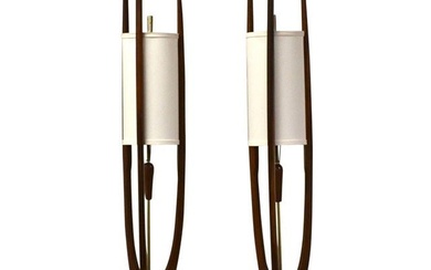 Walnut Table Lamps by Modeline - a Pair