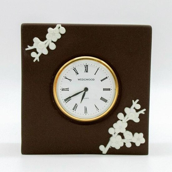 Wedgwood Brown Jasperware Prunus Blossom Clock