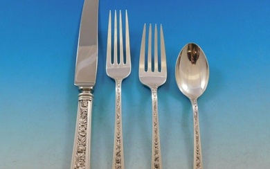Windsor Rose by Watson Sterling Silver Flatware for 8 Set Service 37 pieces