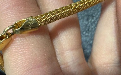 Zolotas Lapis Pendant Necklace 22 Karat Yellow Gold 40.9 grams