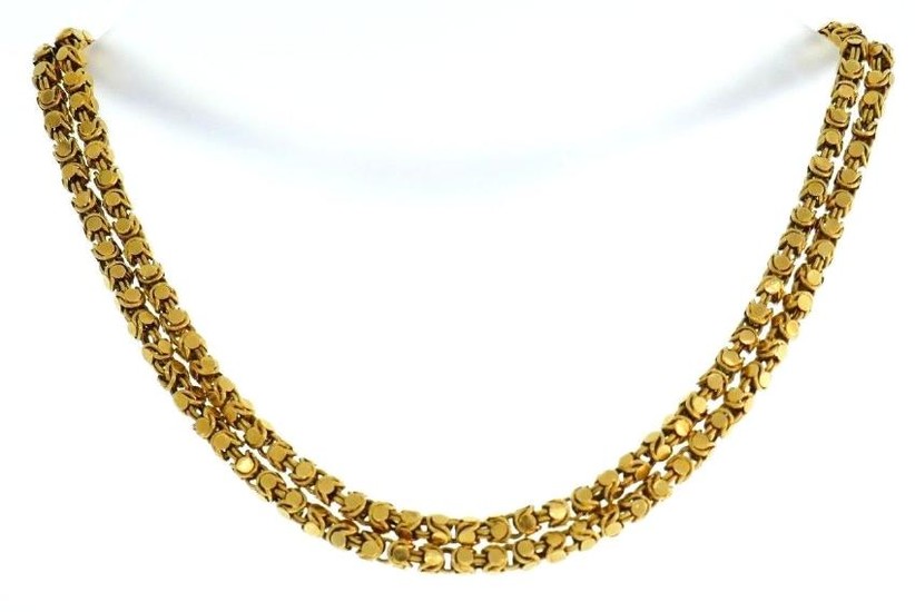 14k Yellow Gold Whimsical Box Chain Necklace