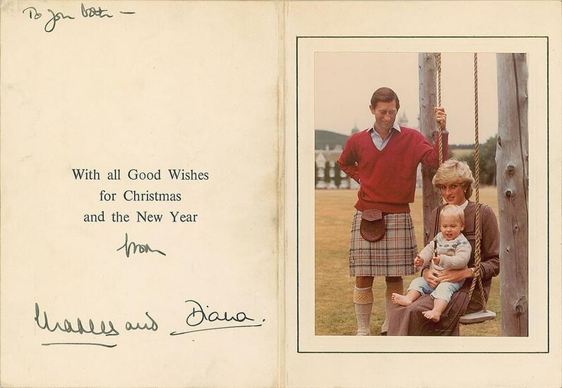 Princess Diana and Prince Charles Signed Christmas Card