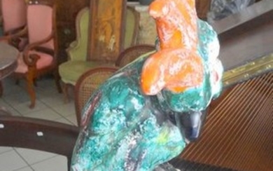 1 Ceramic subject "Parrot" in Buthaud's taste