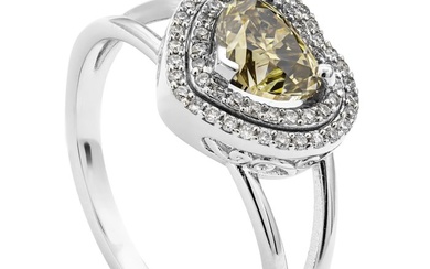 1.06 tcw VS1 Diamond Ring - 14 kt. White gold - Ring - 0.90 ct Diamond - 0.16 ct Diamonds - No Reserve Price