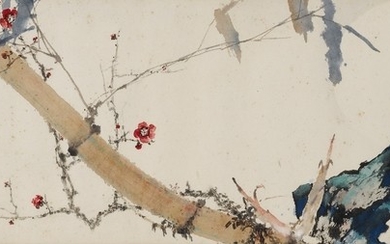 ROCK, BAMBOO AND FLOWERS, Yang Shanshen 1913-2004