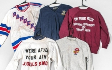 The Rolling Stones Europe '82 Crew Sweatshirt, together with the J. Geils Band Freeze-Frame World Tour 1982 Crew sweater, the New York
