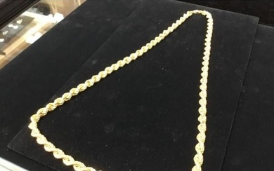 10k Yellow Gold Custom Designed Rope Chain Weight 40.5 Grams