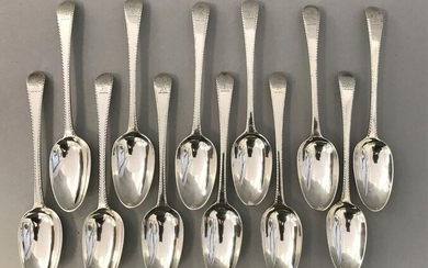 12 English Sterling Tablespoons, 1771, Lion Crest