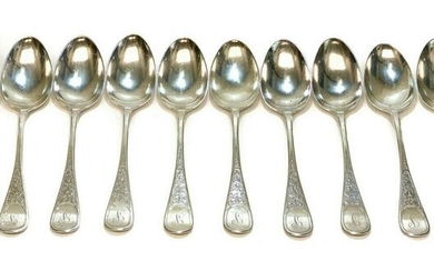 12 Tiffany Sterling Silver Tablespoons in Antique Ivy