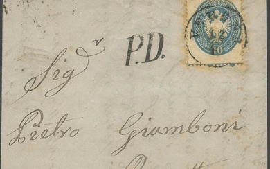 12.04.1864, Lettera da Venezia per Rovato(BS) affrancata con un 10s....