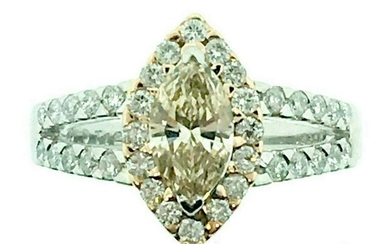 1.24 ct Champagne Marquise Diamond Ring in Platinum