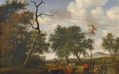 Salomon van Ruysdael - Cattle by a Pond (The Robbery)