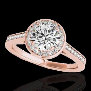 1.33 CTW H-SI/I Certified Diamond Solitaire Halo Ring