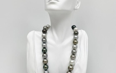 14-17mm Tahitian Multicolor Round Pearl Necklace with