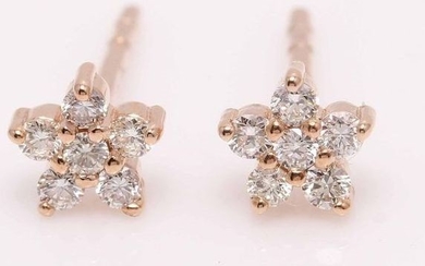 14 kt. Pink gold - Earrings - 0.25 ct Diamond