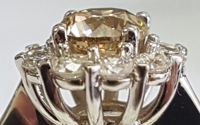 14 kt. White gold - Ring - 1.64 ct Diamond