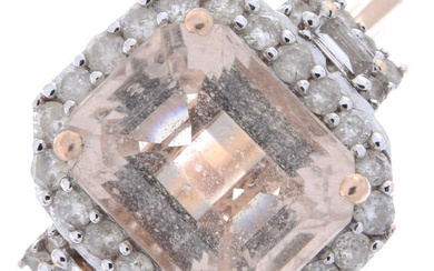 14ct gold morganite & diamond ring