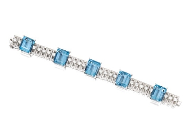 Aquamarine and Diamond Bracelet, Meister
