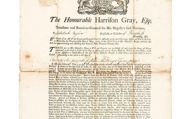 1763 Massachusetts Tax Broadside Warrant Signed