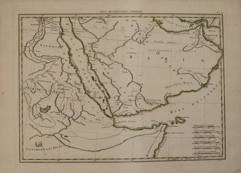 1783 Bonne/Lottre Map of the Arabian Peninsula, Red Sea