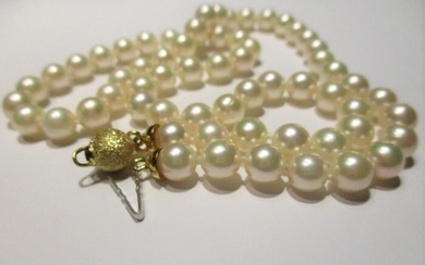 18 kt. Akoya pearl, White gold, Yellow gold - Necklace