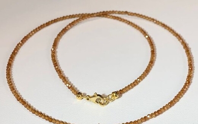 18 kt. Gold - Necklace - 0.06 ct Sapphire - Hessonite