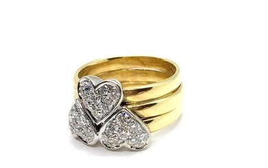18 kt. Gold - Ring - Diamonds