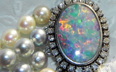 18 kt. Gold - "Thousand and One Night" 18kt Gold - Brilliant Blackopal Opal Beaded Bracelet Opal