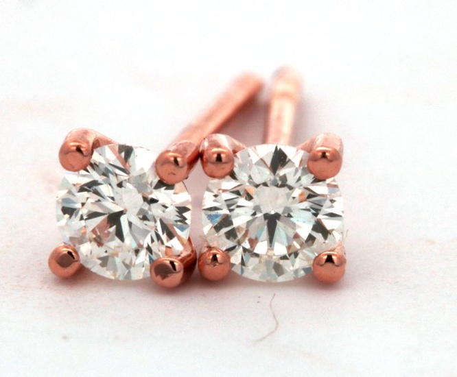 18 kt. Pink gold - Earrings - 0.40 ct Diamond - Diamonds