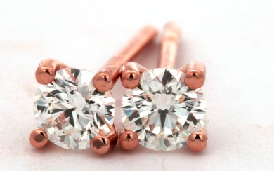 18 kt. Pink gold - Earrings - 0.40 ct Diamond - Diamonds