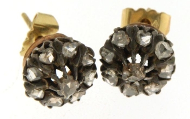 18 kt. Silver, Yellow gold - Earrings Diamond