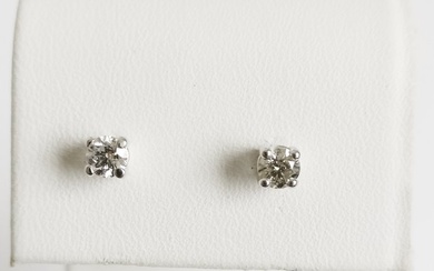 18 kt. White gold - Earrings - 0.41 ct Diamond