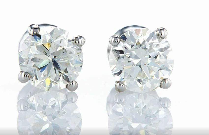 18 kt. White gold - Earrings Diamond -2.02CTW