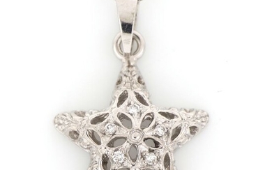 18 kt. White gold - Necklace with pendant Diamond