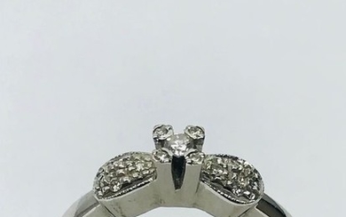 18 kt. White gold - Ring - 0.10 ct Diamond - Diamonds