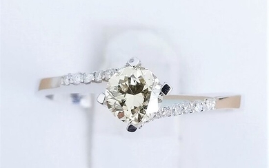 18 kt. White gold - Ring - 0.39 ct Diamond - Diamond
