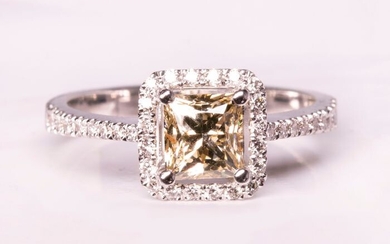 18 kt. White gold - Ring - 1.18 ct Diamond - Diamonds
