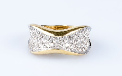 18 kt. White gold, Yellow gold - Ring - 0.75 ct