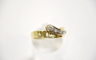 18 kt. Yellow gold - Ring - 0.10 ct Diamond - Diamonds