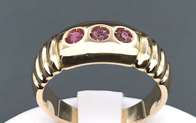 18 kt. Yellow gold - Ring - 0.15 ct Ruby