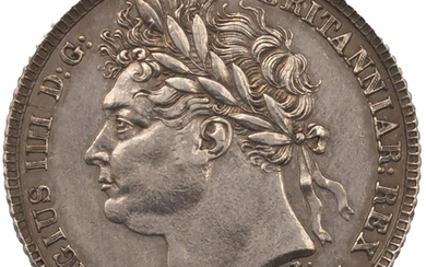 1821 King George IV silver Sixpence with Pistrucci portrait ...