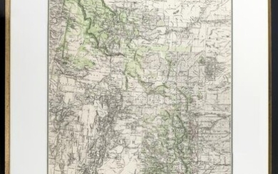 1885 Rocky Mountains Map Lithograph