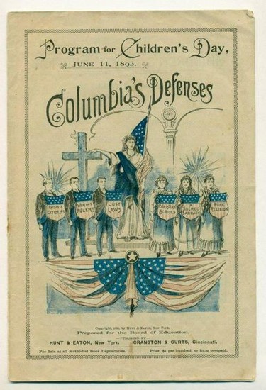 1893 PATRIOTIC ME CHURCH CHILDREN PROGRAM COLUMBIA s