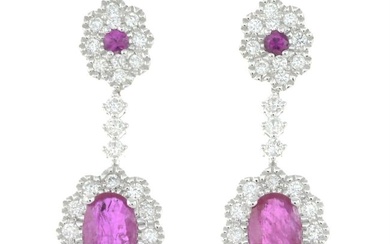 18ct gold diamond & ruby earrings