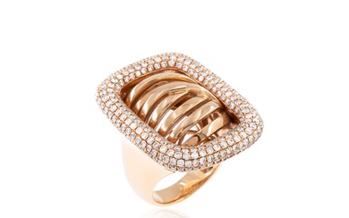 18kt rose gold and diamonds cocktail ring