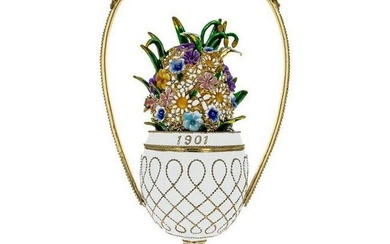 1901 Basket of Flowers Royal Faberge Inspired Imperial Egg
