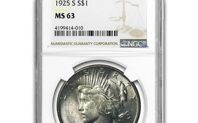 1925-S Peace Dollar MS-63 NGC