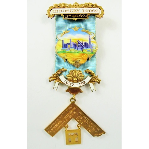 1930's Masonic Jewel from 9ct Gold and Enamel by Fattorini &...
