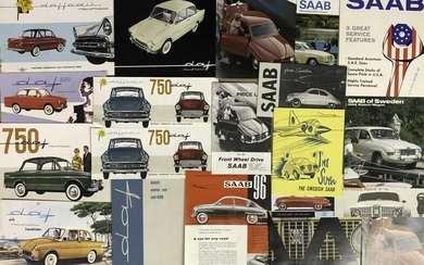 1950’s-1970’s Volvo, Saab Daf brochures, and pres