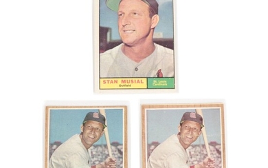 1961 and 1962 Stan Musial Topps St. Louis Cardinals Baseball Cards